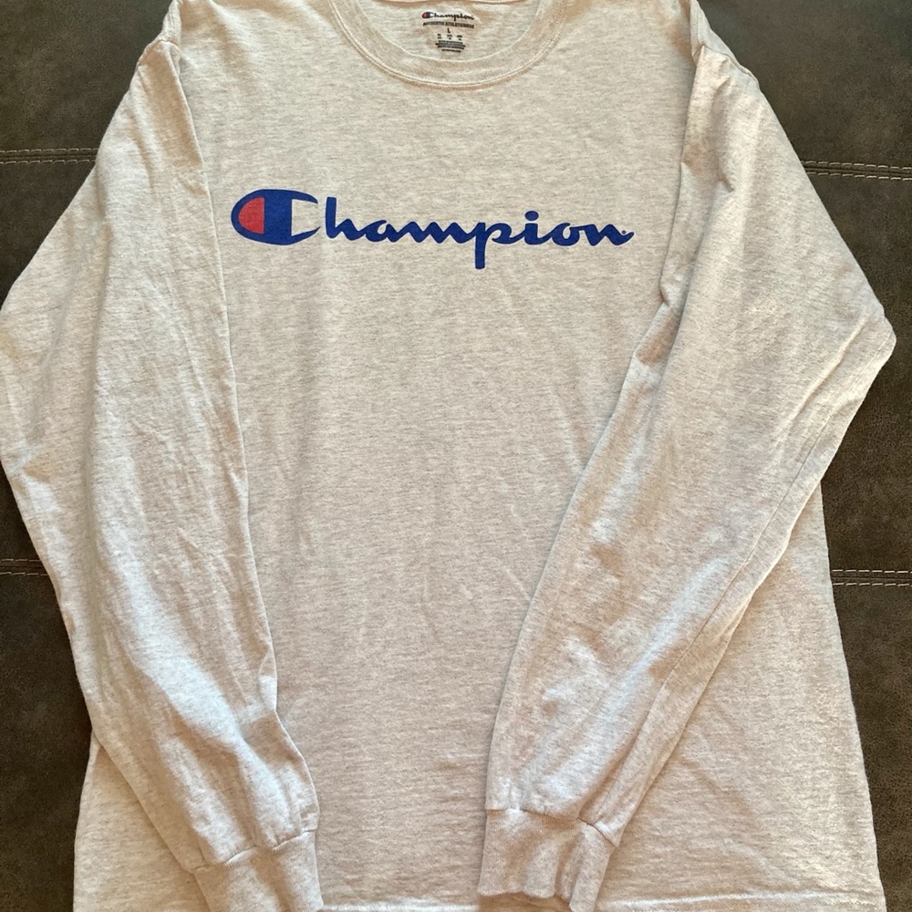 Champion Men's Script Long Sleeve T-Shirt